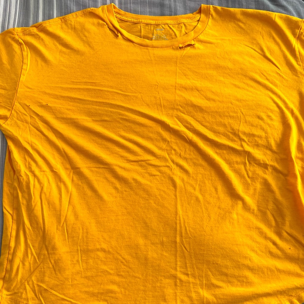 Vintage Women Yellow Tee Shirt Cotton